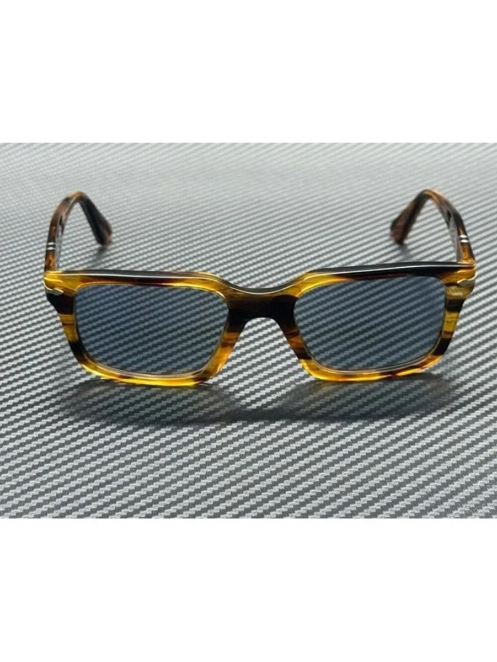 New Persol Men Striped Brown Sunglasses 53-20-145
